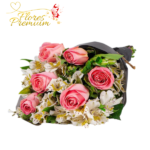 RAMO DE 6 ROSAS Y FLORES DE TEMPORADA