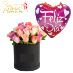 BOX DE 15 ROSAS Y GLOBO