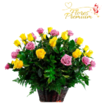 CANASTA DE ROSAS DISPERSAS