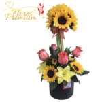 ARREGLO ARBOL DE GIRASOLES Y ROSAS