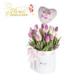 BOX DE TULIPANES Y GLOBO