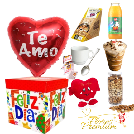 DESAYUNO EN CAJA PELUCHE CORAZON
