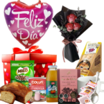 DESAYUNO EN CAJA MADRE Y RAMO 3 ROSAS