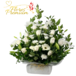 ARREGLO DE MARGARITAS, ROSAS, MAULE Y GERBERAS