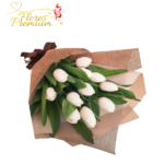 ELEGANTE RAMO DE 13 TULIPANES CON ARPILLERA