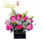 BOX CUADRADO ROSAS CON TOQUES DE LILIUM