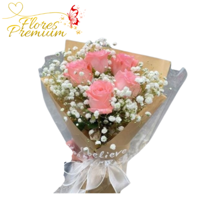 RAMO 6 ROSAS CON ILUMINACION