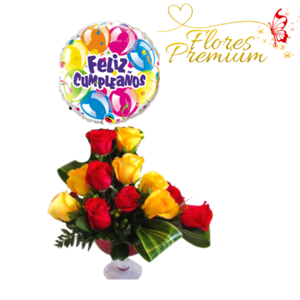 COPA DE 12 ROSAS Y GLOBO