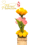 ARREGLO DE ROSAS Y TULIPANES
