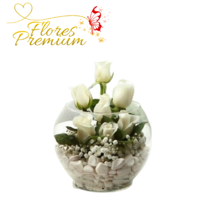 PECERA DE 6 ROSAS ALARGADA