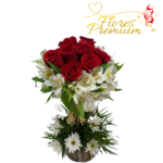 ARREGLO DE 12 ROSAS Y ASTROMELIAS