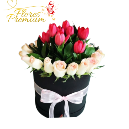 CAJAS DE 20 ROSAS 10 TULIPANES