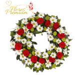 CORONA SERENIDAD 50CM 12 ROSAS