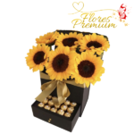 CAJA BOMBONERA CON FERREROS Y GIRASOLES
