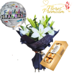 RAMO DE 10 LILIUM FERREROS 100GRS Y GLOBO