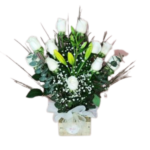 FLORERO CON ROSAS LILIUM