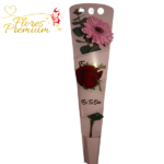 CAJA ABIERTA CON GERBERA Y ROSA