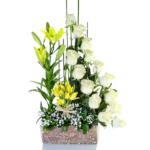 ARREGLO TROPICAL DE ROSAS LILIUM Y TULIPANES