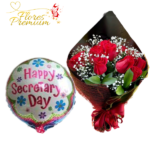 RAMO DE 10 ROSAS ESPARCIDO BOUQUET + GLOBO