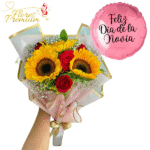 RAMO DIA DE LA NOVIA 3 GIRASOLES, 4 GIRASOLES, LINDA ENVOLTURA Y GLOBO