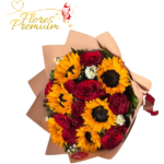 BOUQUET 6 GIRASOLES 12 ROSAS