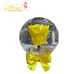 CUPULA CON ROSA AMARILLA DE JABON