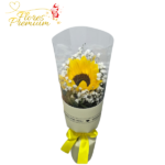 ENVOLTURA VISORA CON 1 GIRASOL Y GYPSOPHILA