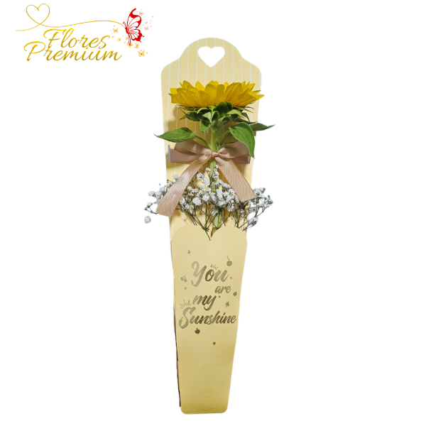 266 GIRASOL PARA REGALAR CON GYPSOPHILA - Imagen 1