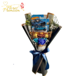RAMO PARA HOMBRES CON 3 ROSAS JABON, BOMBONES VALENTTE Y AUTO HOT WHEELS
