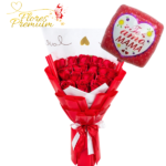 RAMO 20 ROSAS DE JABON CON LUCES Y GLOBO DE MAMA