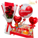 DESAYUNO SORPRESA ANIVERSARIO Y RAMO DE 5 ROSAS